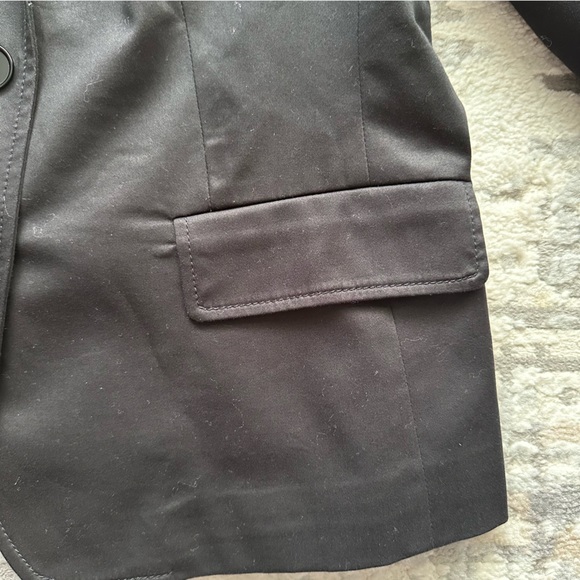 Talbots 3 Button Single Breasted Blazer Sz 12 Cotton Blend Black Stretch Classic - Picture 4 of 7